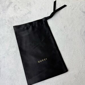 Gucci Black Satin Sunglasses Jewelry Drawstring Dustbag Pouch